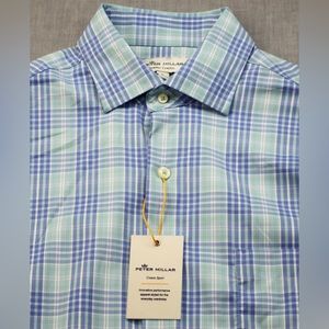 Peter Millar Blue/Green Plaid Button-Down